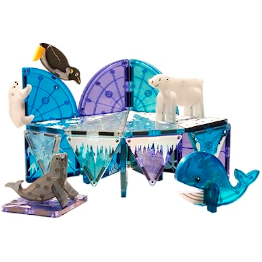 Magna-Tiles Arctic Animals 25-Piece Set - 3D magnetic building tiles, Clear Colours