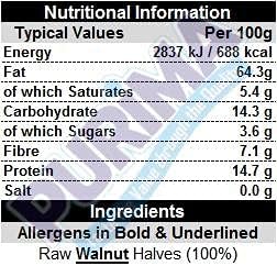 Walnuts 1kg - Natural Raw Amber Walnut Halves - Bulk Bag - Economy Grade - Ideal for Baking Cooking Mixes - PURIMA