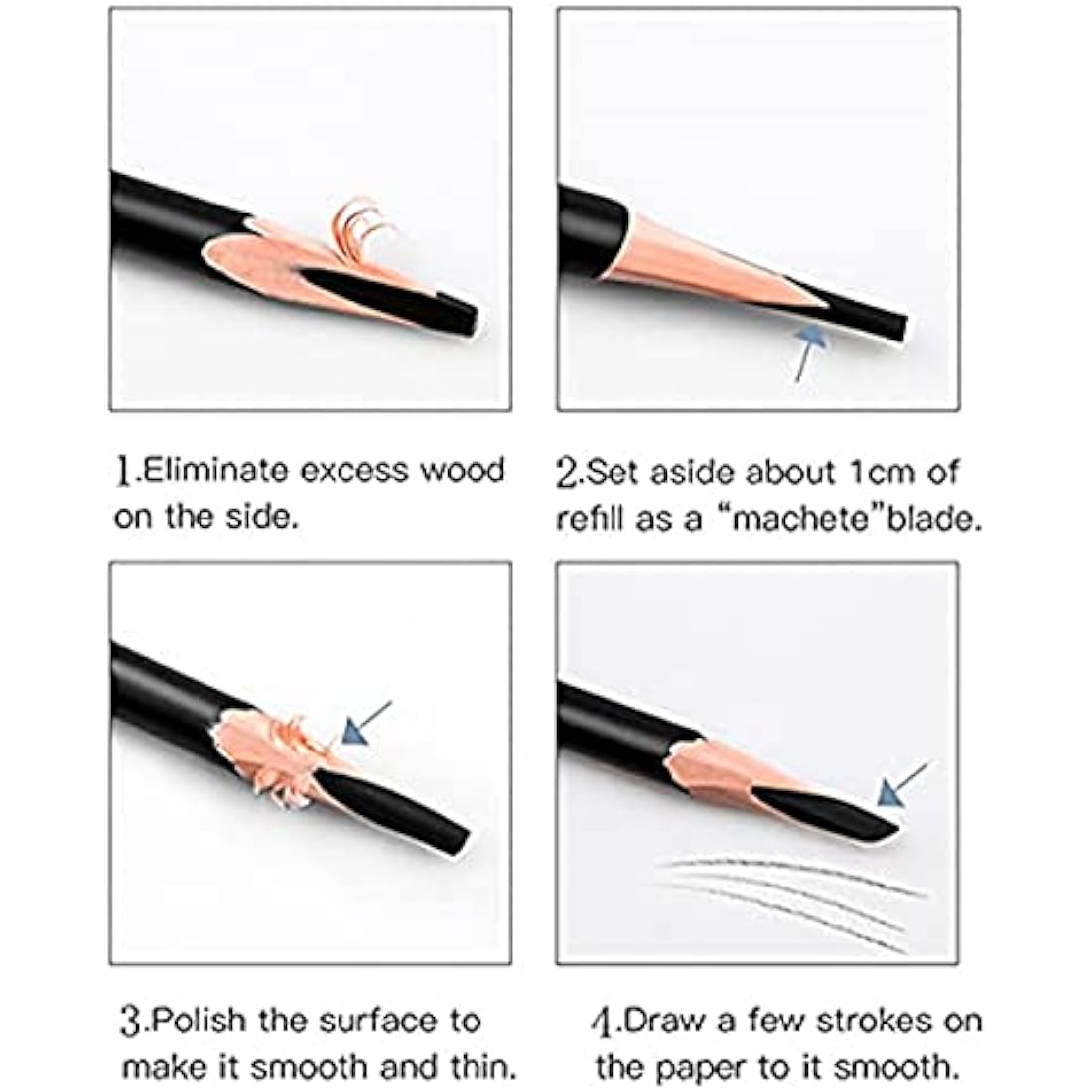 Go Ho 12 PCS Black Eyebrow Eyeliner Pencil Set, Waterproof Eyebrow Pencil,Long-lasting Sweat-proof Eyeliner Makeup Brow Tint Pen(Black)