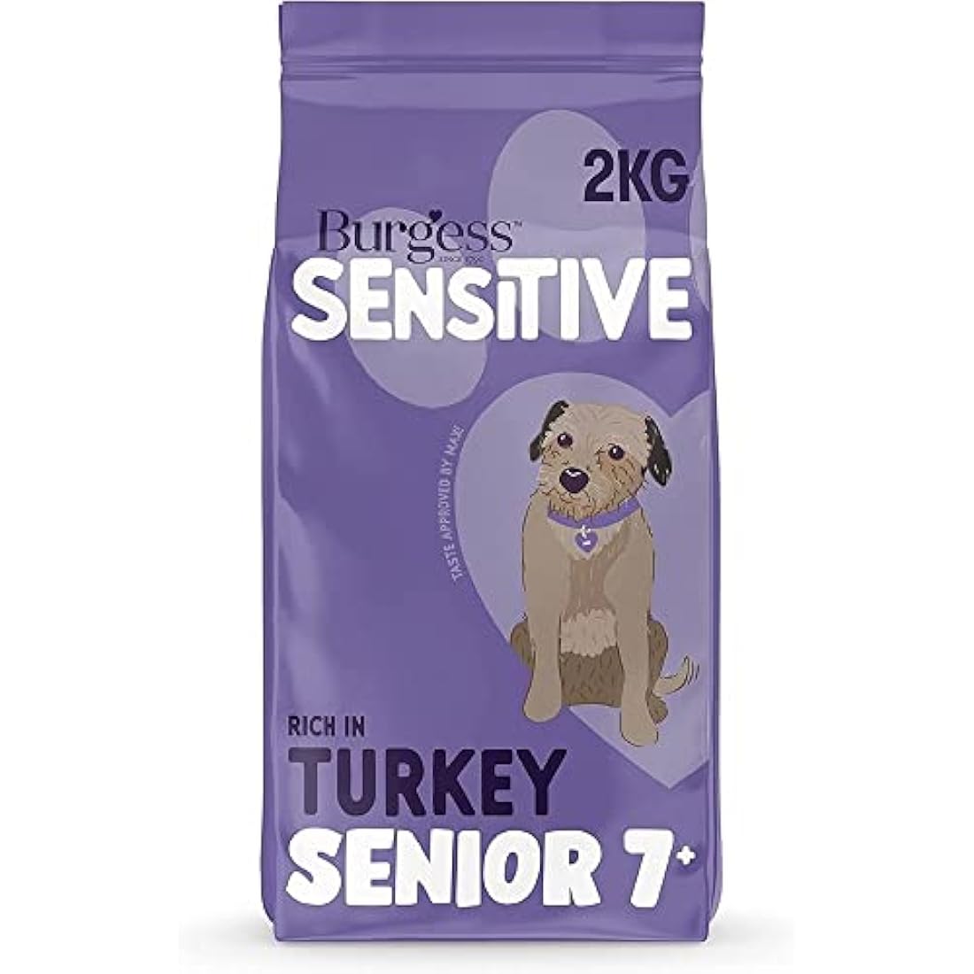 Burgess Sensitive Dry Senior Dog Food 7+ Rich in Turkey, 2 kg