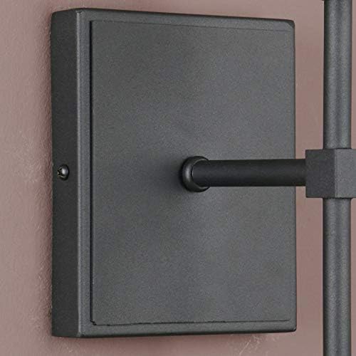Yosoan Lighting 2 Sets of Vintage Loft Bar Modern Linen Lampshade Wall Light Fittings, Hotel Beside Bed Wall Lamp E27 Screw (Black)