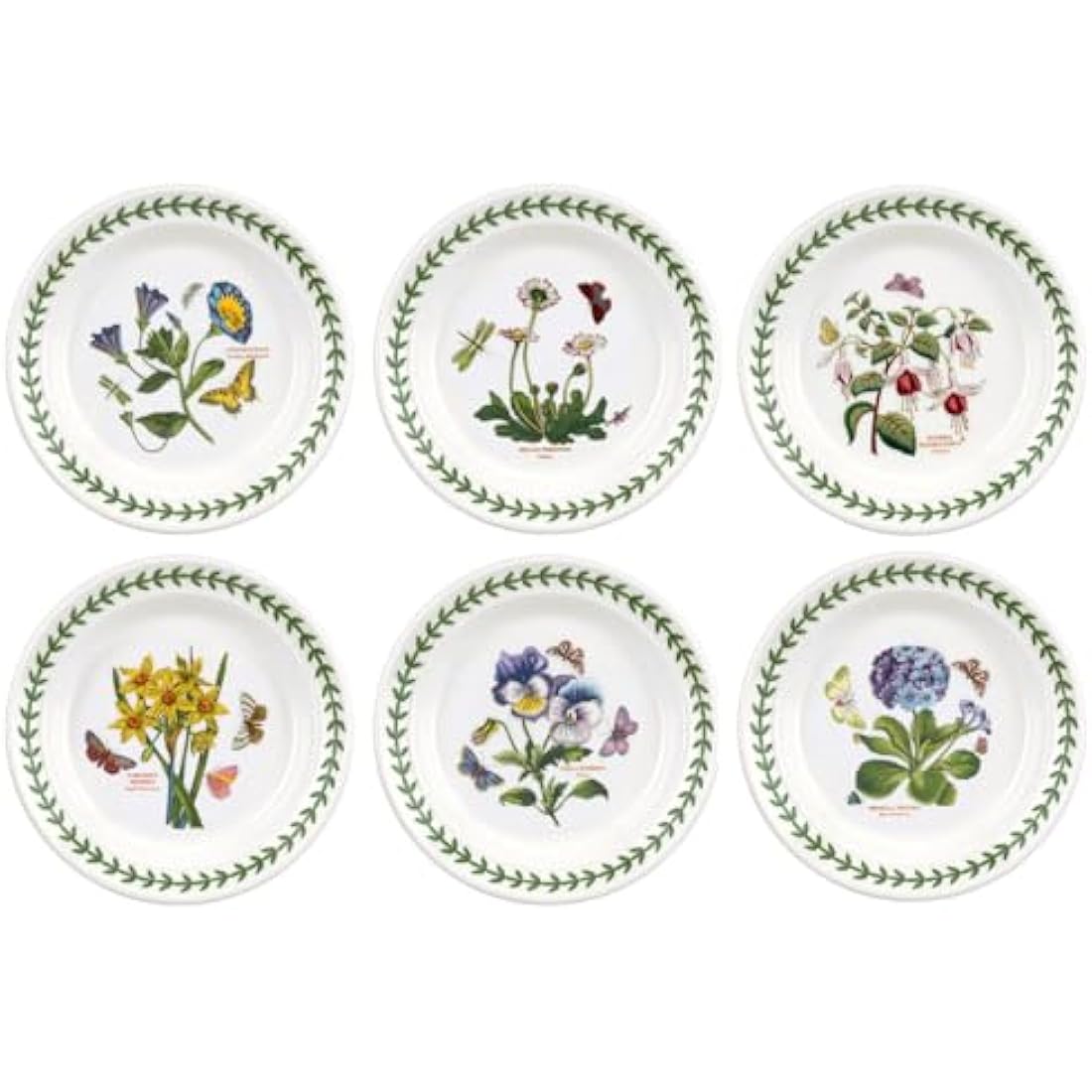 Portmeirion Home & Gifts BG05082 Botanic Garden Side Plates 16.5cm - Set of 6, White