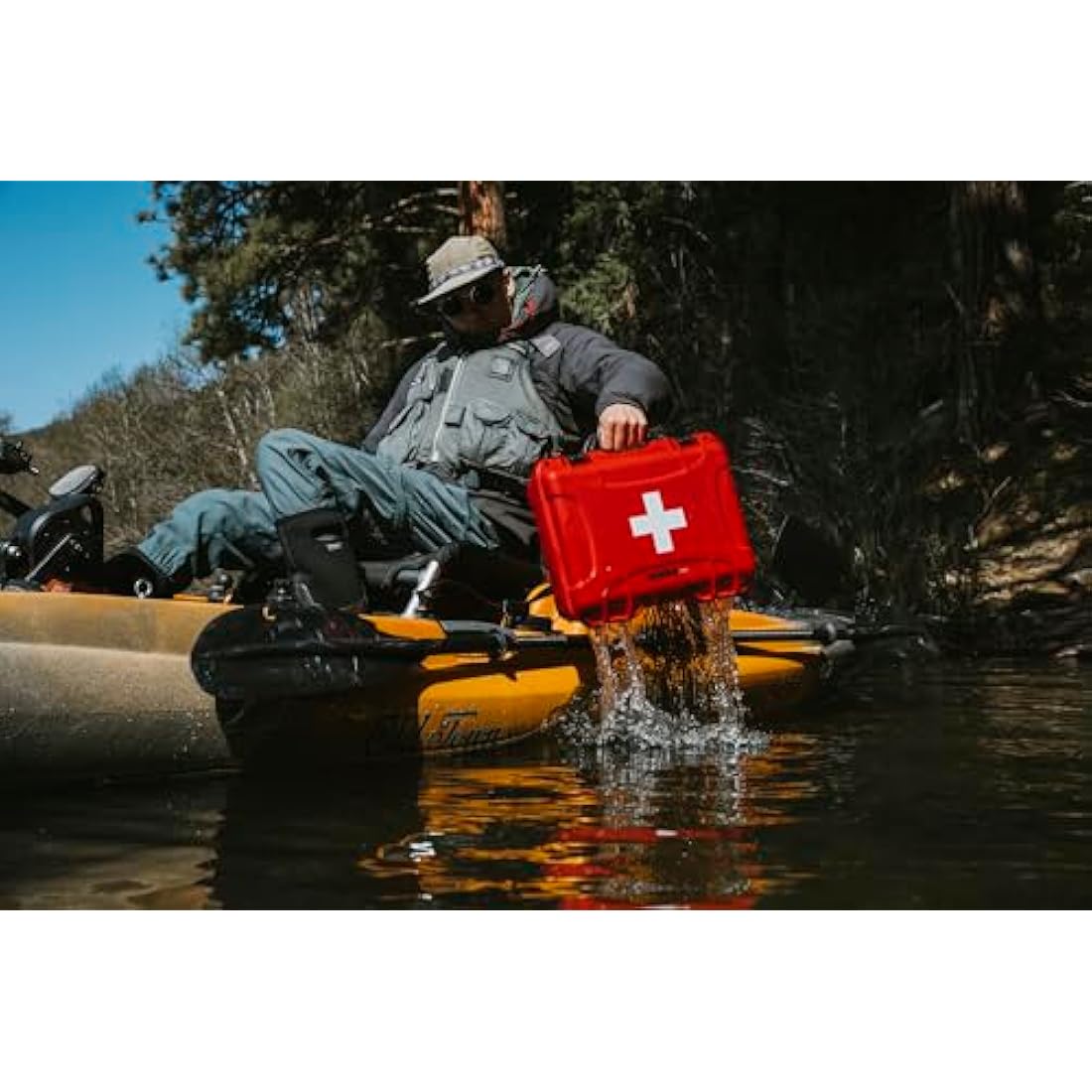 Nanuk 908 Waterproof First Aid Prepper Survival Gear Dust and Impact Resistant Case - Empty - Red (908-FSA9)