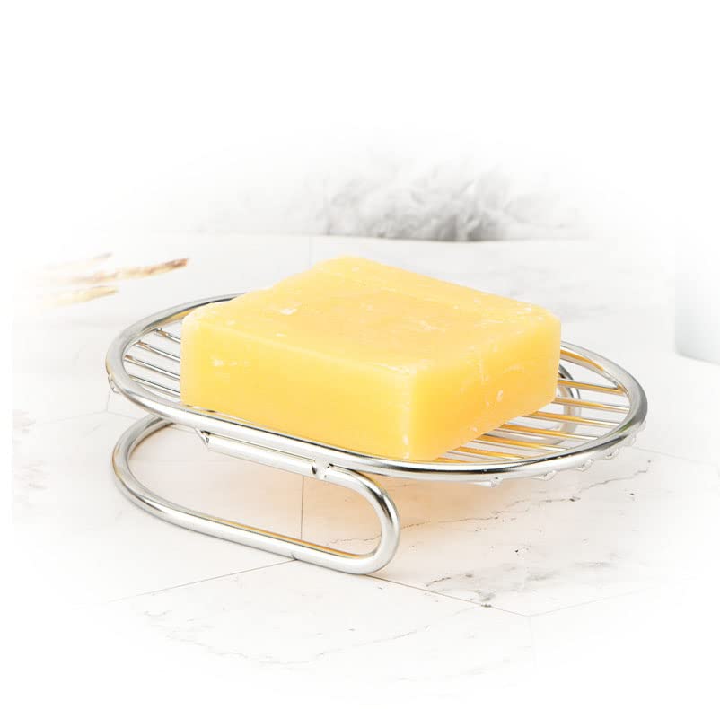 Soap Dish Stainless Steel Bar Soap Rack for Shower Bathroom, Self Draining,Long Use Non-rust Soap Dish Sponge Rack for Kitchen Sink,Easy Clean,Quick