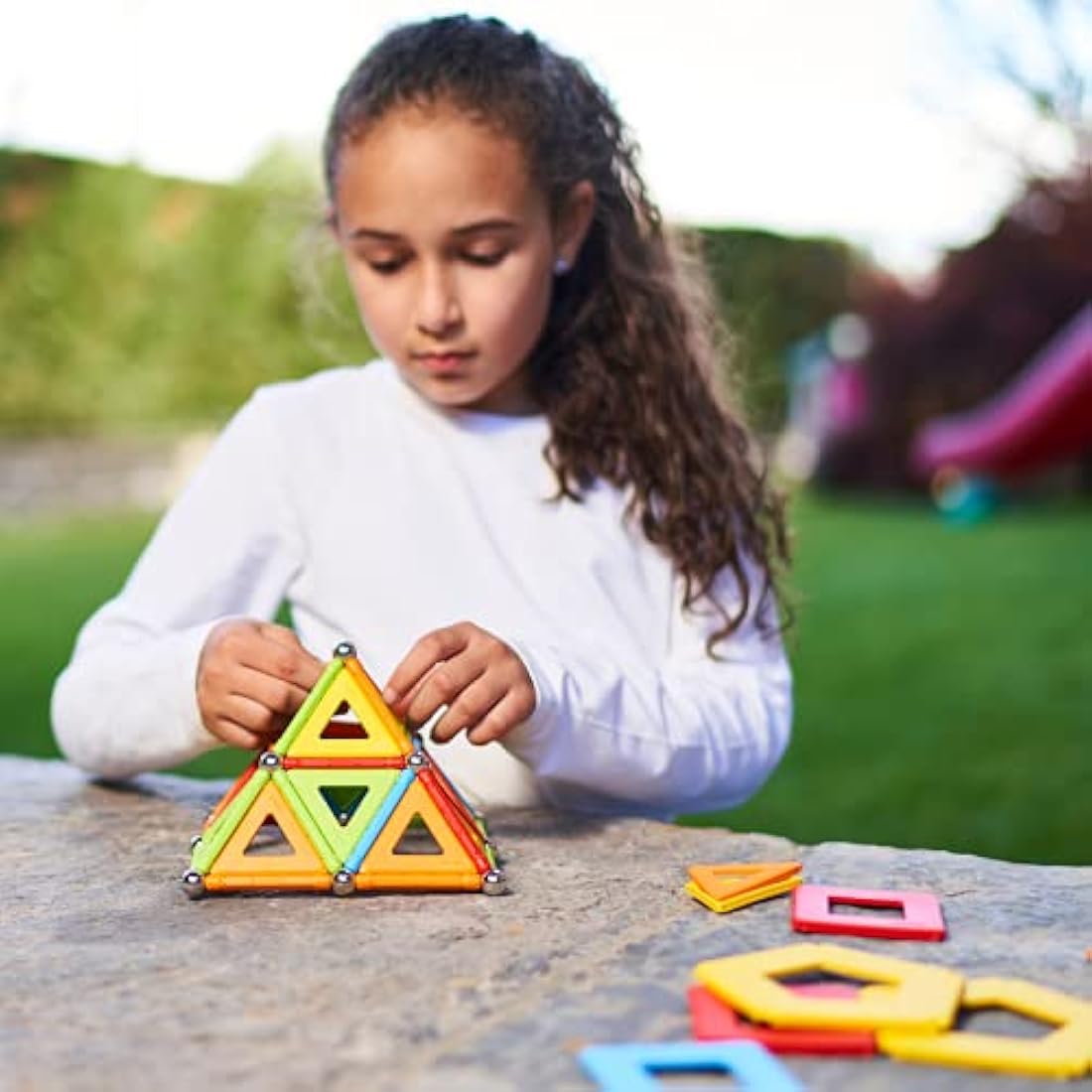 Geomag - Supercolor Magnetic Constructions for Kids, Magnetic Toy Green, Collection 100% Recycled Plastic, 78 Pieces