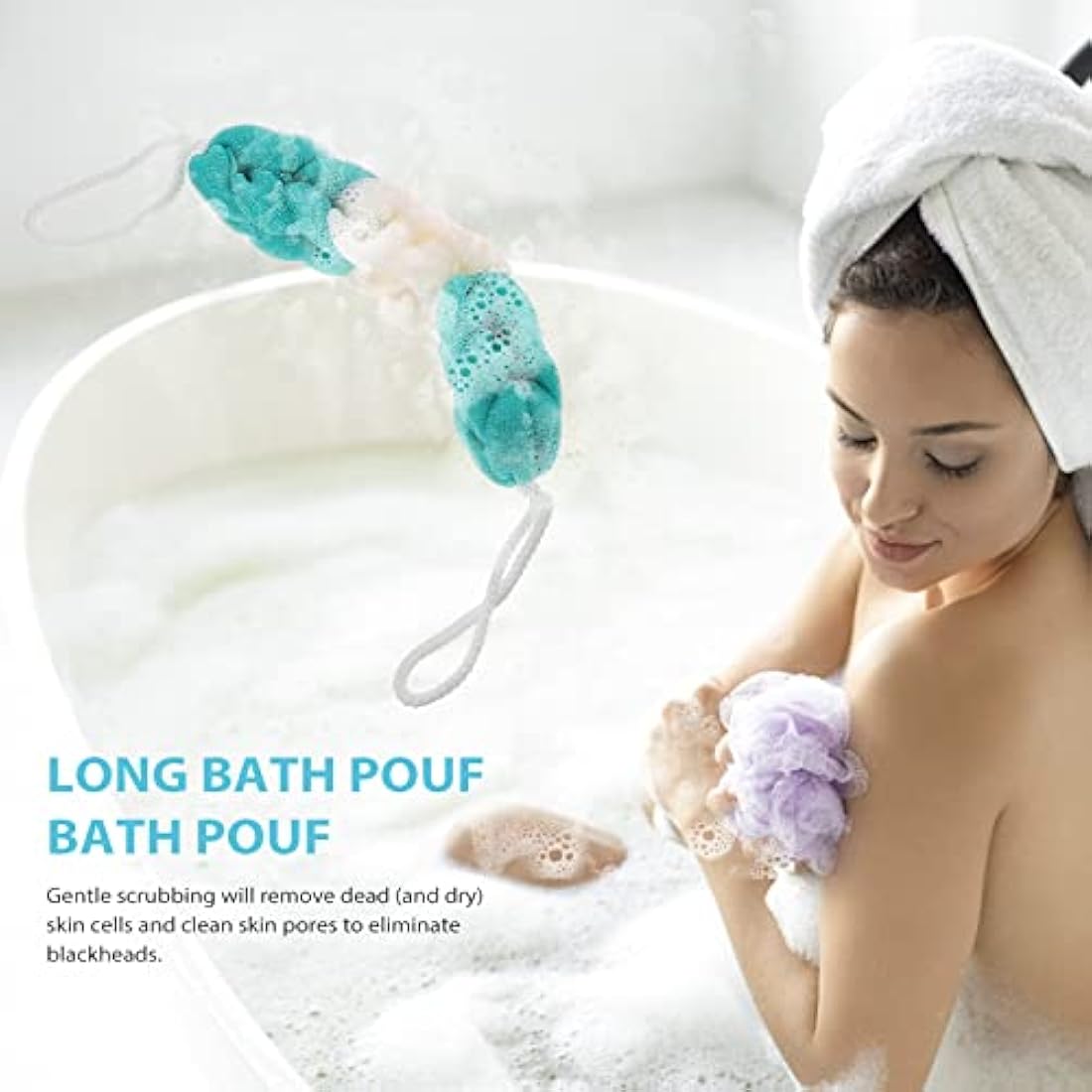ROSENICE 3pcs Bath Shower Mesh Puff Sponge Back Scrubber Exfoliating Loofah (Random Color)