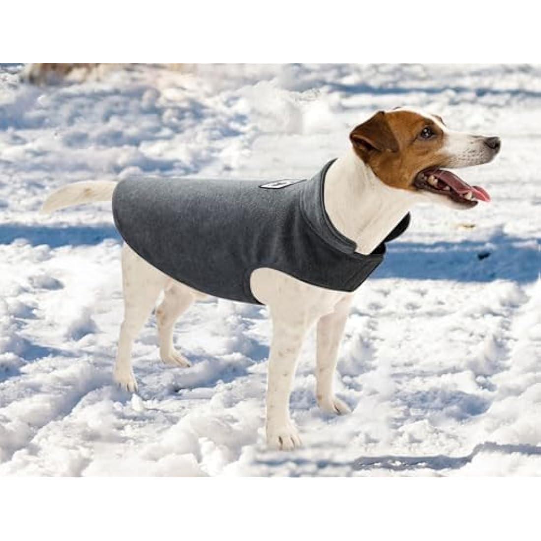 Morezi Cozy Fleece Dog Coats Puppy Clothes Elastic Belly Vest Waistcoat Winter Warm Jacket Reversible Dog Coat for Small Medium Large Dogs - Gray - S