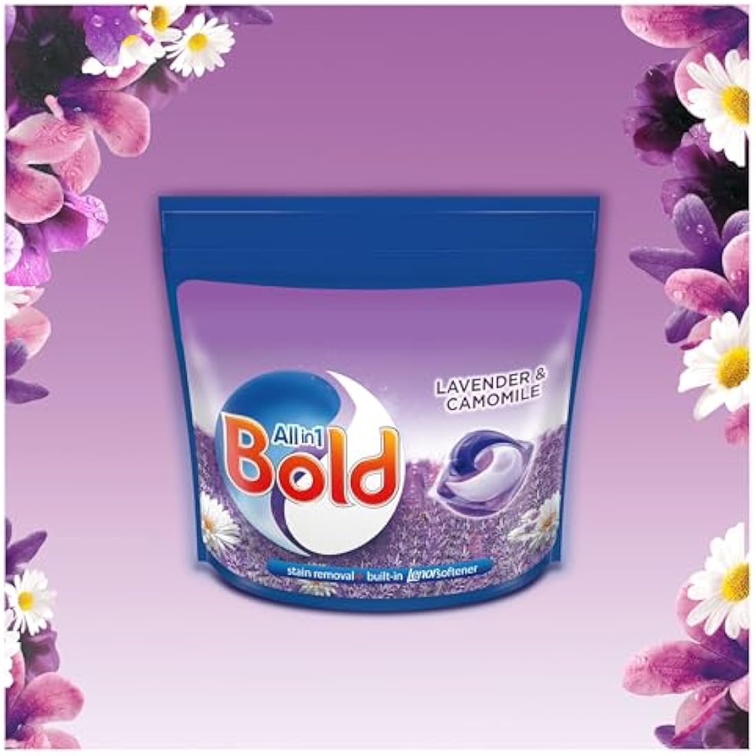 Bold All-in-1 PODS® Laundry Capsules, 108 Washes (54 x 2), Lavender & Camomile – Brilliant Cleaning with Built-in Fabric Softener