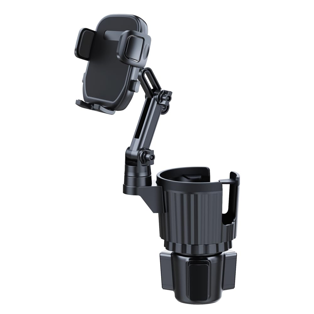 Elecphbo Cup Holder Phone Mount for Car, 2 in 1 Cell P Car Mount 360 Rotation Cup Holder Expander for Stanley 10-40oz Drink Bottles, Mugs and Phone