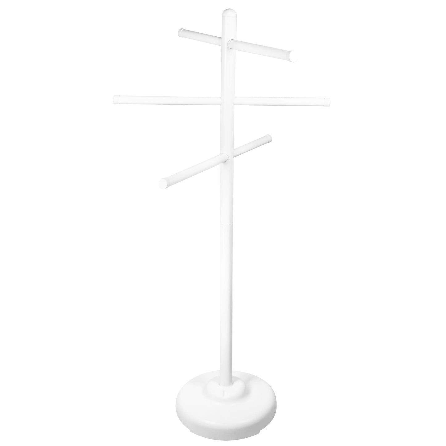 SWIMLINE HYDROTOOLS 89032 Free Standing Poolside Adjustable-Towel Rack with Water Weighted Base Three Arms Tier for Outdoors & Indoors Pool Patio