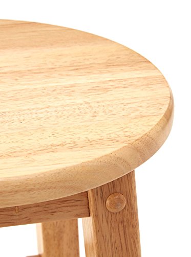 Premier Housewares Bar Stool/Tall/Breakfast Bar Stool/Wooden Stool/Traditional/Kitchen Stool/Wooden Bar Stools/with Footrest/Natural Height 74cm