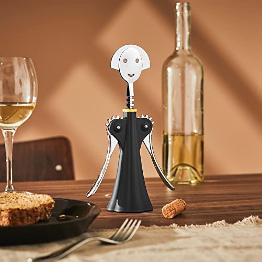 Alessi A di Alessi | AAM01B Anna G. Design Corkscrew, Resin and Chrome Zamak, Black