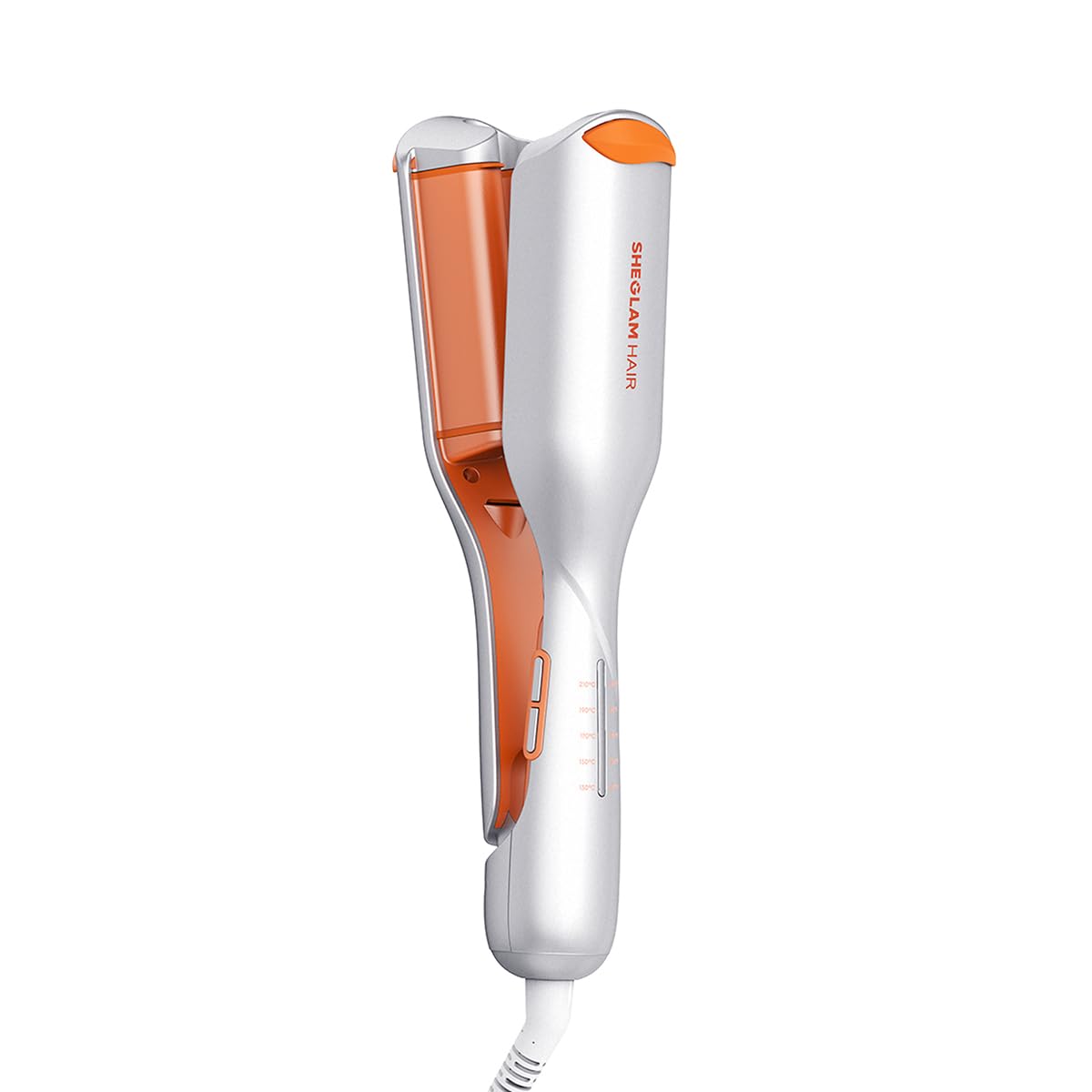 SHEGLAM Beach Babe Wave Iron for Hair 2 Barrel Crepe Iron 19mm/0.75inch with Smart Timer, Adjustable Temperature, Dual Voltage, Anti-Scald ? Curling