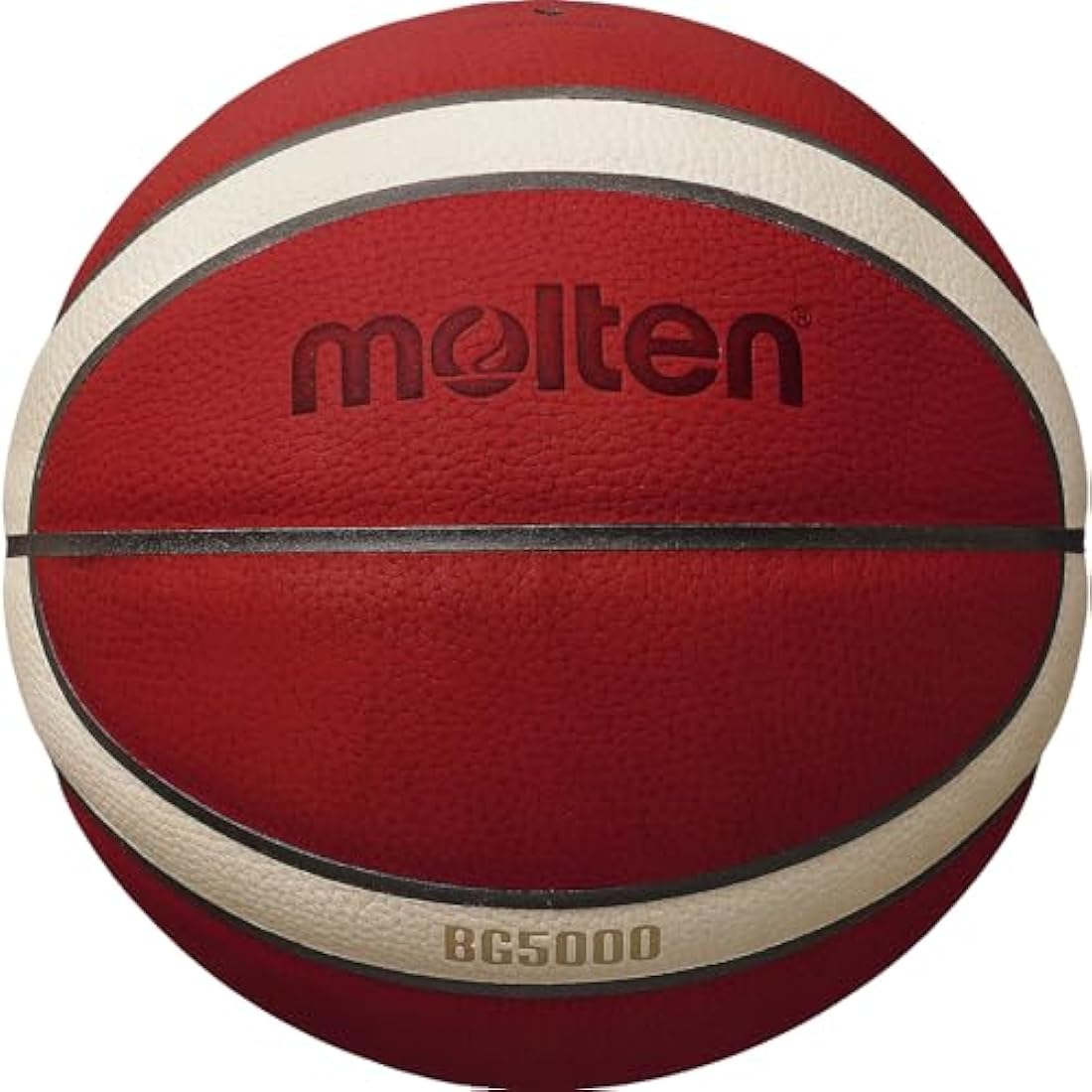 Molten BG5000 Basketball, Official International FIBA Game & Match Ball, FIBA Approved, Premium Real Leather, Indoor Play, Orange/Ivory