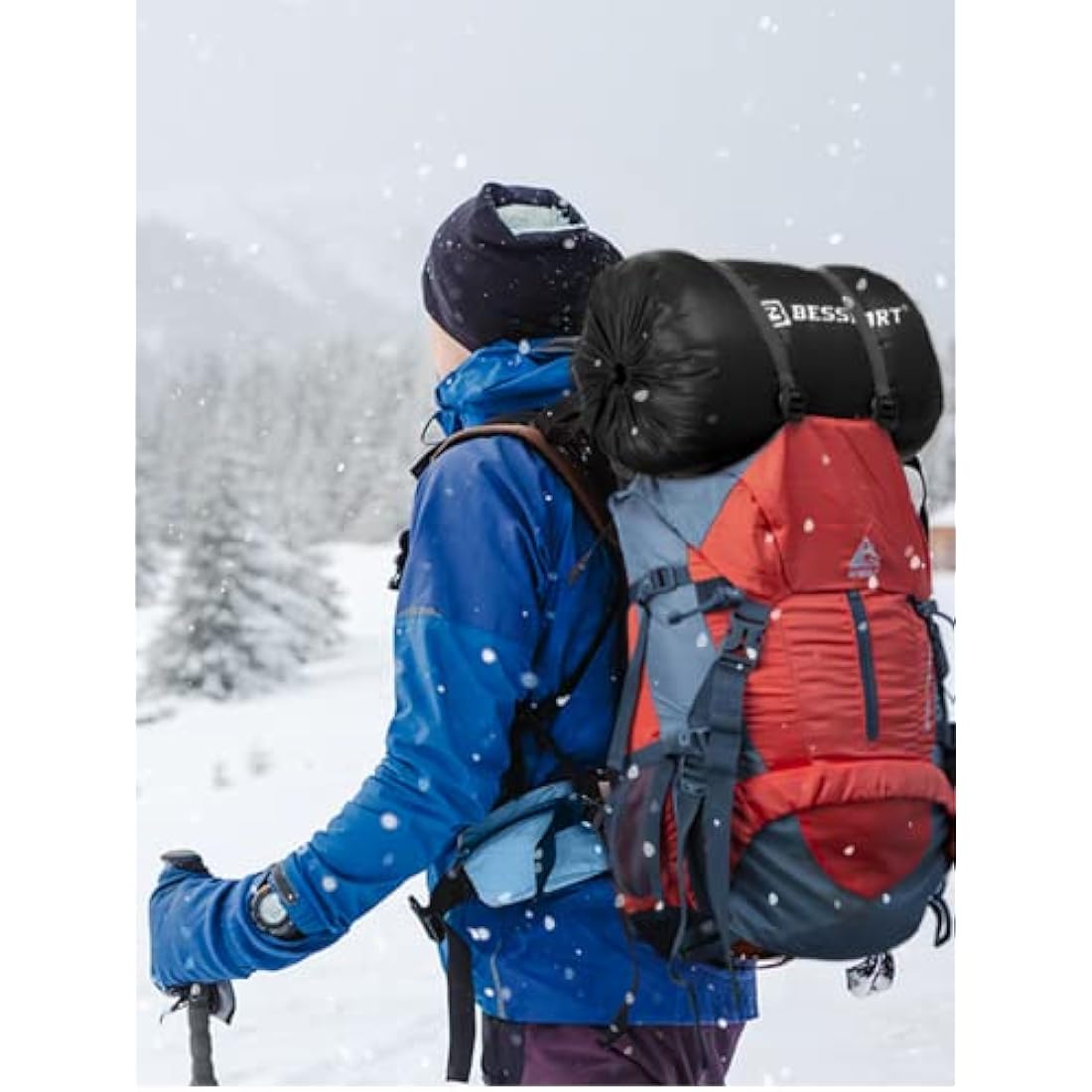 Bessport Sleeping Bag, 4 Seasons 0°C Sleeping Bag, Small Pack Size & Ultralight Outdoor Sleeping Bag, Mummy Sleeping Bag for Camping, Travel, Outdoor and Tent