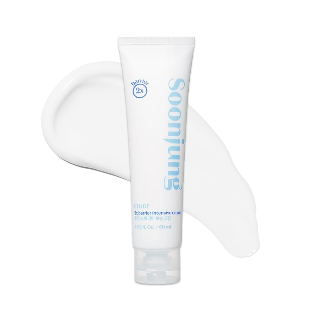 ETUDE SoonJung 2x Barrier Intensive Cream (New, 2.02 Fl Oz), Face Moisturizer, Shea Butter Hydrating Facial Cream for Sensitive Skin, Water-oil
