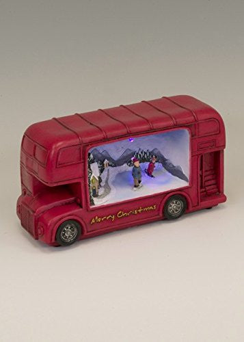 london style red bus Light up skaters scene scene inside bus with muti colour LED lights.