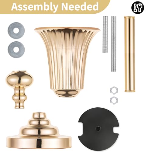 NUPTIO Gold Vase Centrepieces Tall: 2 Pcs 54.6cm Wedding Table Centerpieces Trumpet Vases Metal Flower Stand for Party Anniversary Ceremony Birthday