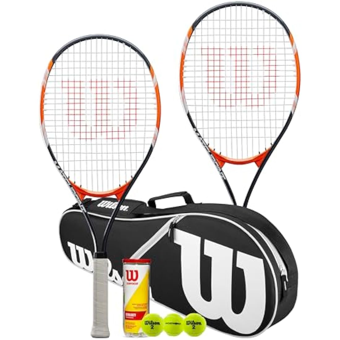 Wilson Matchpoint Tennis Racket Twin Set With Wilson Advantage Racket Bag and 3 Championship Tennis Balls