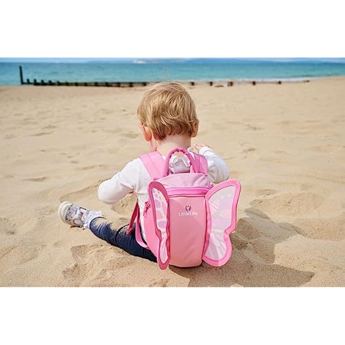 LittleLife Butterfly Toddler Backpack With Safety Rein, 18 x 14 x 23 cm