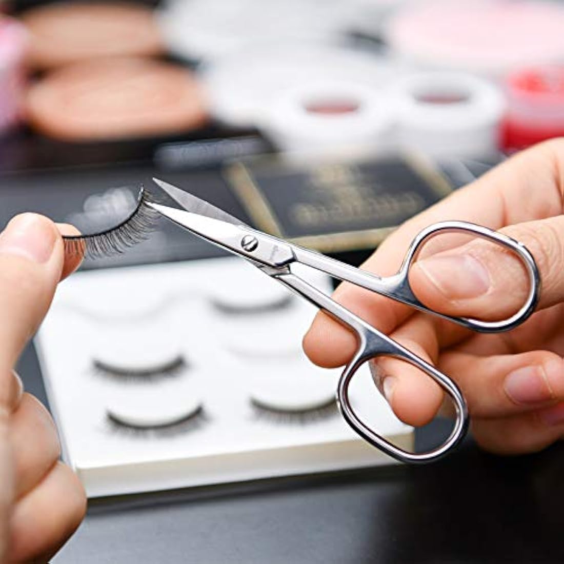 LIVINGO Premium Manicure Scissors Multi-Purpose Stainless Steel Cuticle Pedicure Beauty Grooming Kit for Nail, Toenail, Eyebrow, Eyelash, Dry Skin Curved Blade 9cm