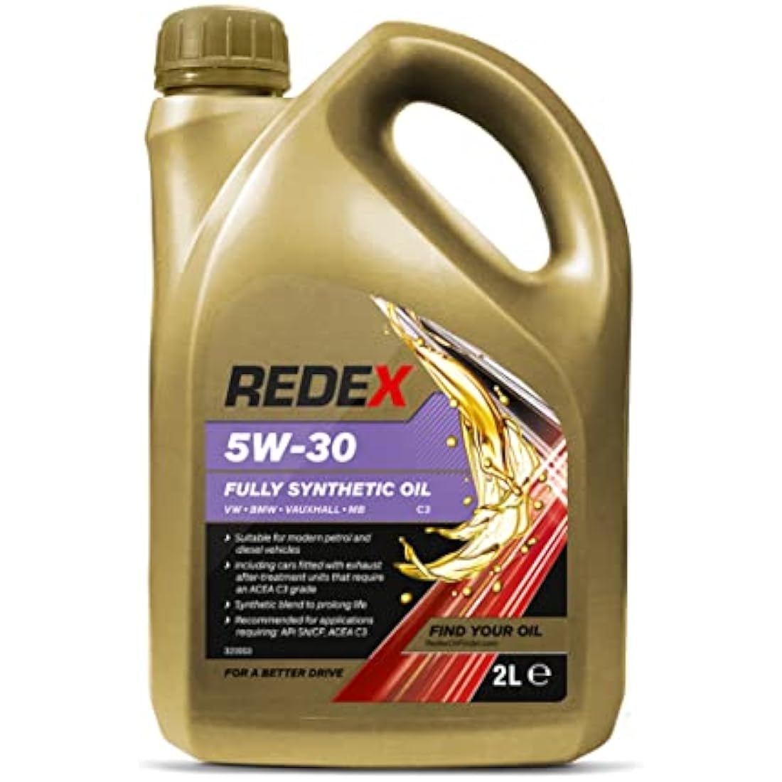 REDEX 5w-30 C3 Fully Synthetic Engine Oil for BMW VAUX MB, 2Litre