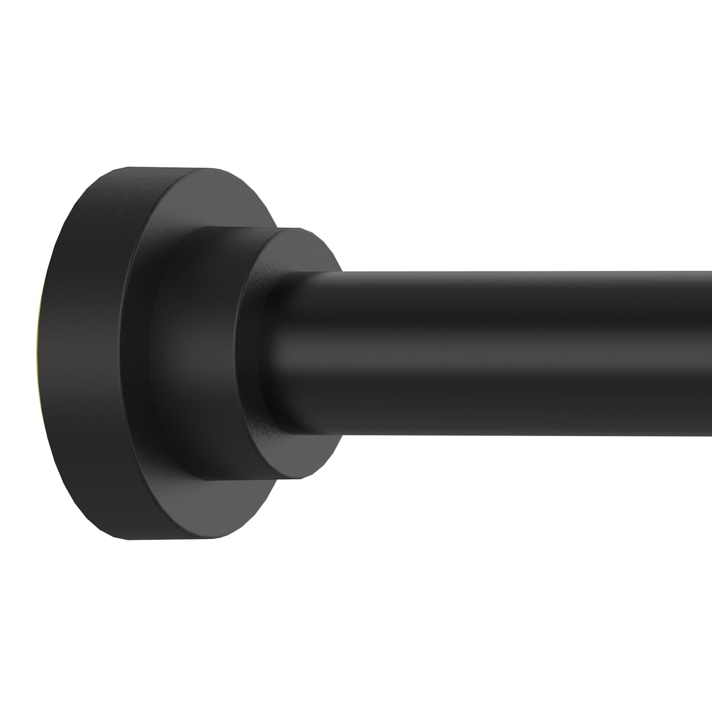 Thestoa Shower Curtain Rod Adjustable 43-78 inch, 1"Diameter Spring Tension Curtain Rod No Drill, Anti-Rust Non-Slip Shower Rod, Black Shower Curtain