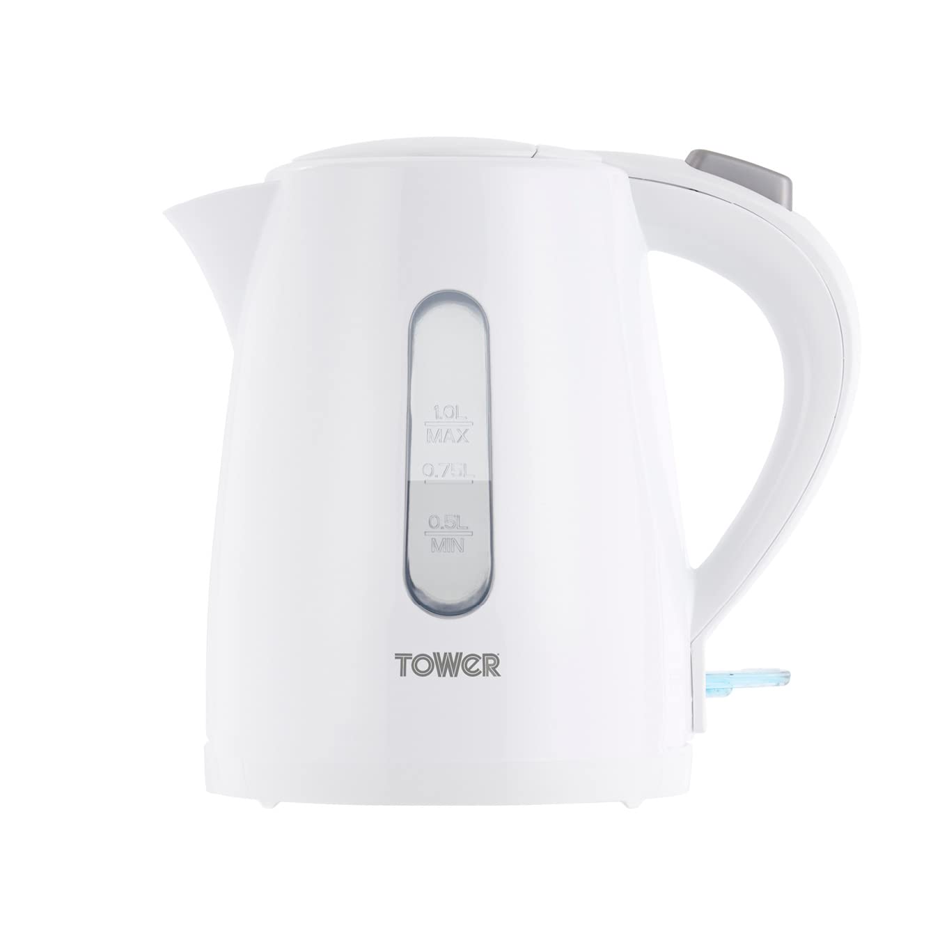Tower T10029W 1L Jug Kettle with 360? Swivel Base, Quick Boil, 2200W, White