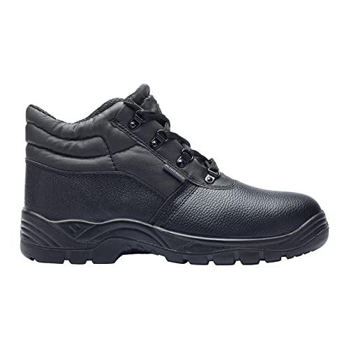 Blackrock Chukka Work Boots, Safety Boots, Safety Shoes, Steel Toe Cap, Mens Womens Ladies, Work Shoes, Black, Gardening, Lightweight, Leather, Wide Fit, Non Slip, On Site - Size 3
