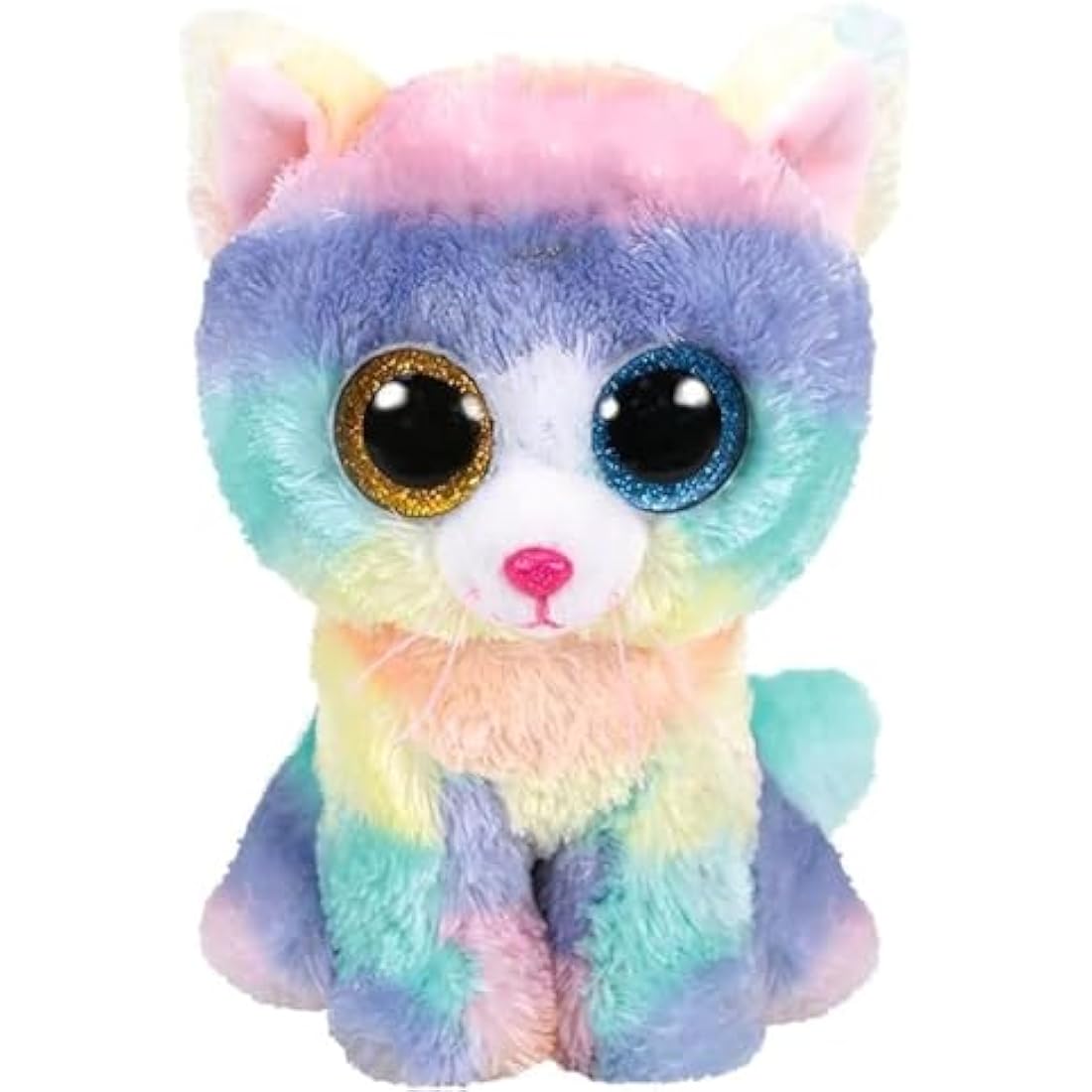 TY Heather the Cat 36250 Beanie Baby Soft Toy Multicoloured, 15cm