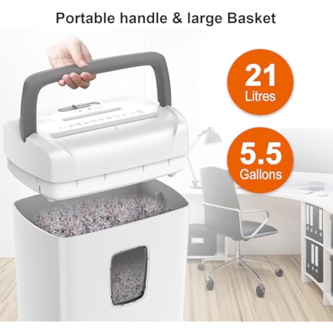 Bonsaii 12-Sheet Cross-Cut Shredder with CD & Credit Card Slot - P4 Security (5x25mm), 21L Bin, REV Mode for Jam Clearance, Overheat Protection - Ideal for Home Heavy Duty & Office Use, C243-A