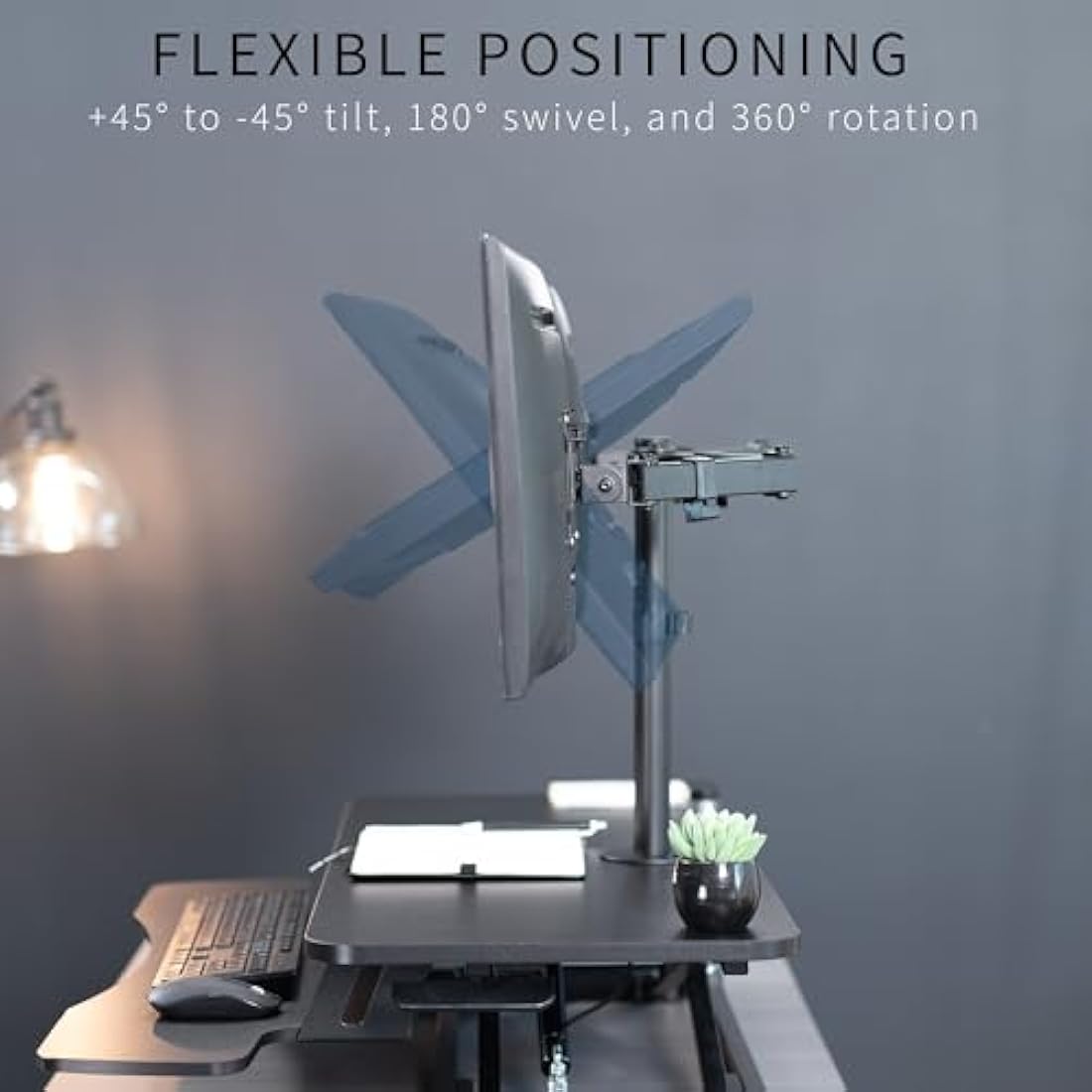 VIVO Height Adjustable 91cm Standing Desk Converter with Dual 13 to 30 inch Monitor Stand, Sit Stand Monitor Mount and Desk Riser, Black, DESK-V036K-M2