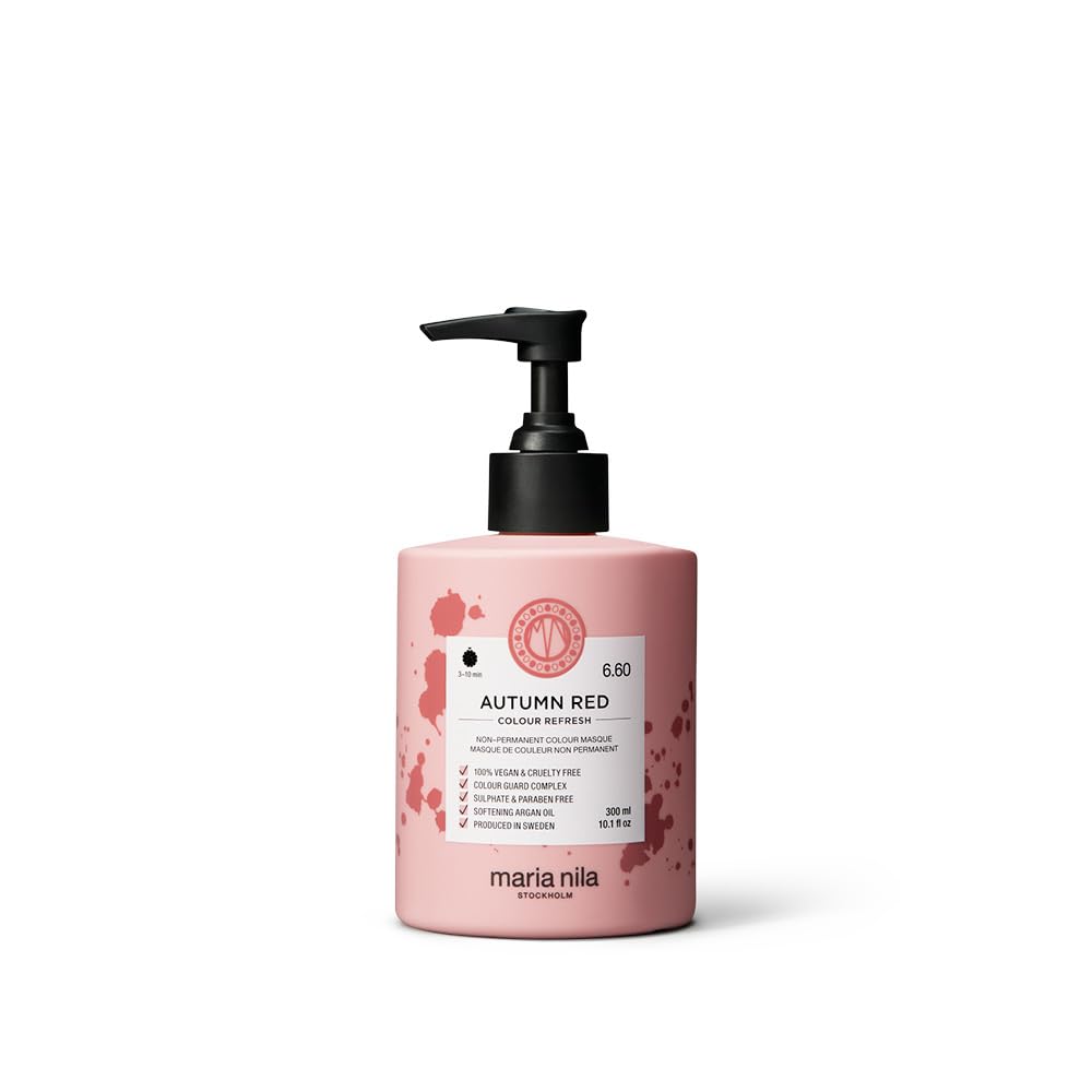 Maria Nila Colour Refresh, Autumn Red 300 ml, Red Hair Mask, Semi-Permanent Pigments, 100% Vegan & Sulfate/Paraben free
