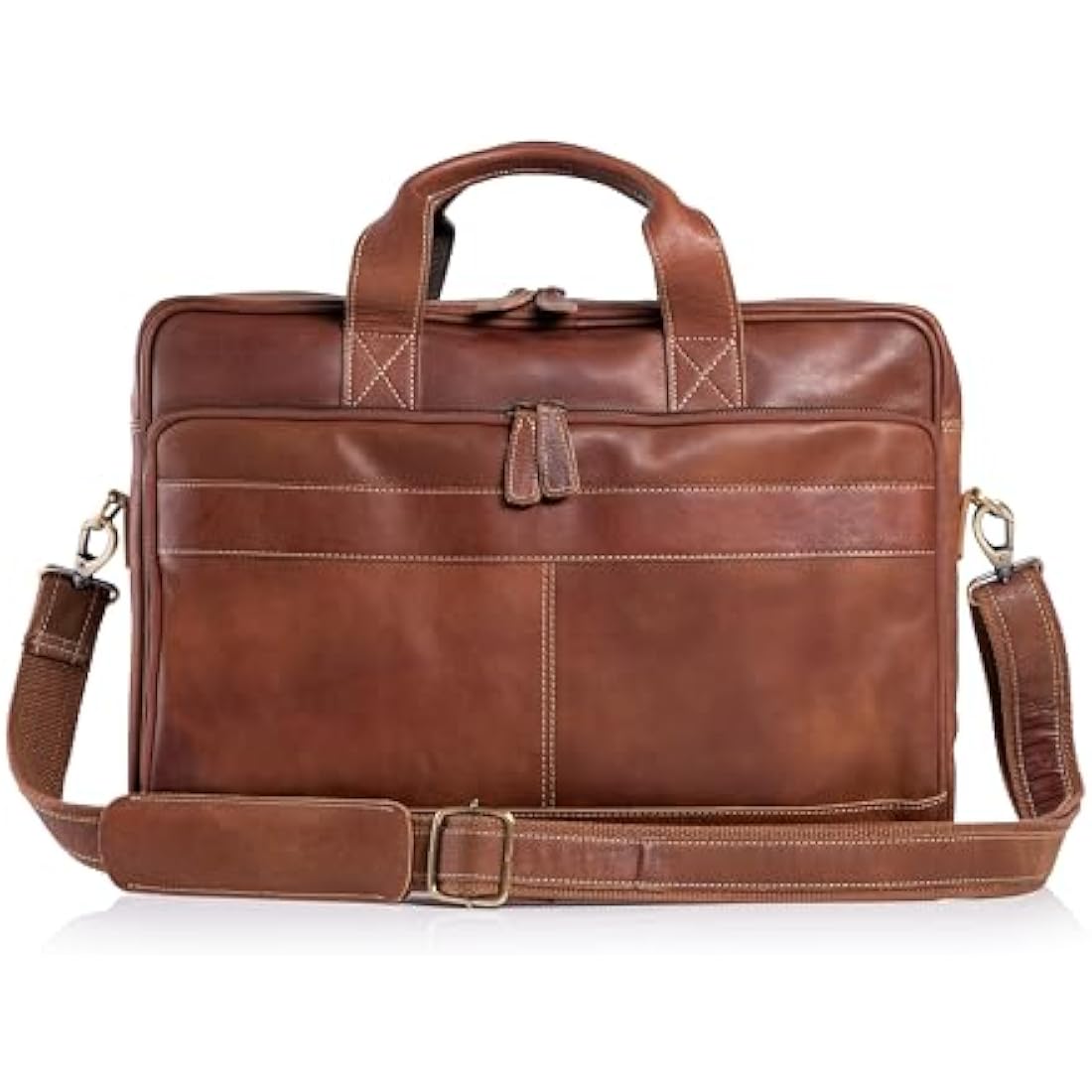 KomalC 16 Inch Leather briefcases Laptop Messenger Bags for Men and Women Best Office Satchel Bag