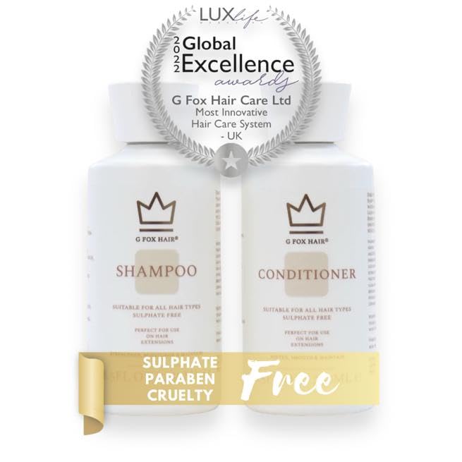 Sulphate Free Hair Extension Shampoo and Conditioner System G Fox Hair?250ml, Multi-Award Winning Shampoo and Conditioner, 99% Natural Ingredients,
