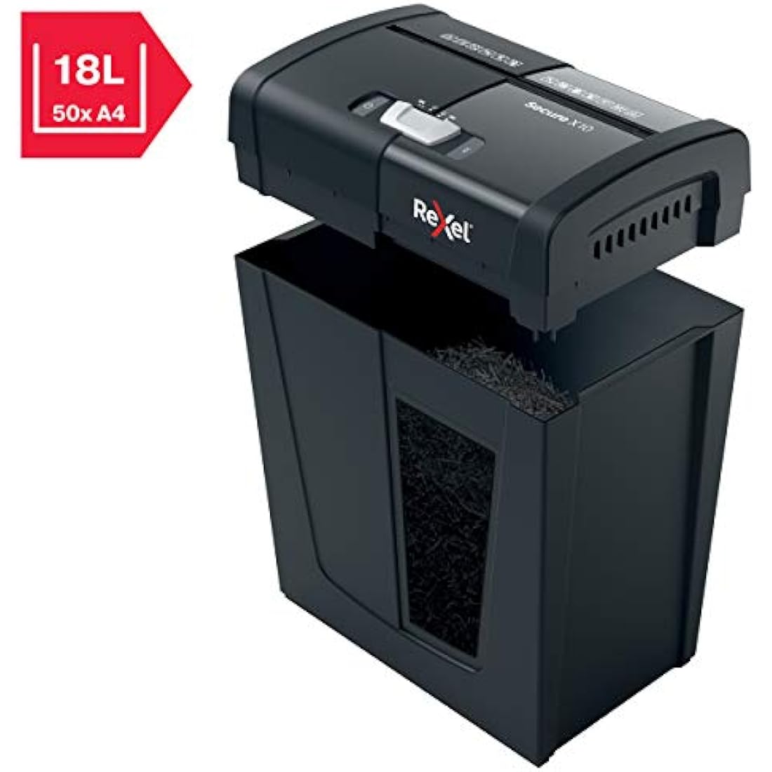 Rexel X10 Cross Cut Paper Shredder, Shreds 11-10 Sheets (70-80 gsm), P4 Security, Home/Home Office, 18 Litre Removable Bin, Quiet and Compact, Secure Range, 2020124