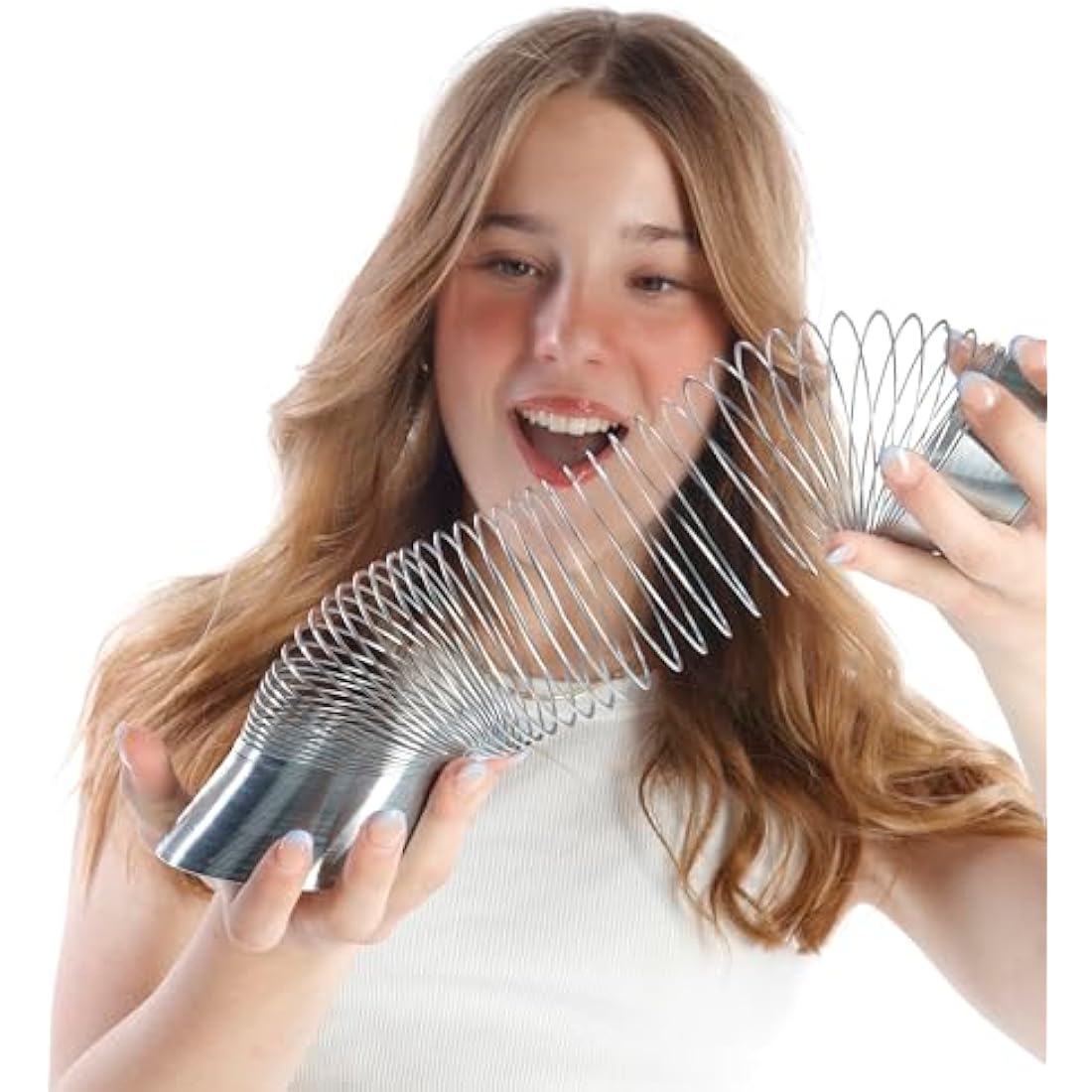 WOW! STUFF Super-Size Metal Spring Toy – Giant Stretchy Slinky for Kids and Adults – Classic Sensory STEM Toy, Performs Tricks, Walks Downstairs, Robust and Durable, Fun for All Ages 5+