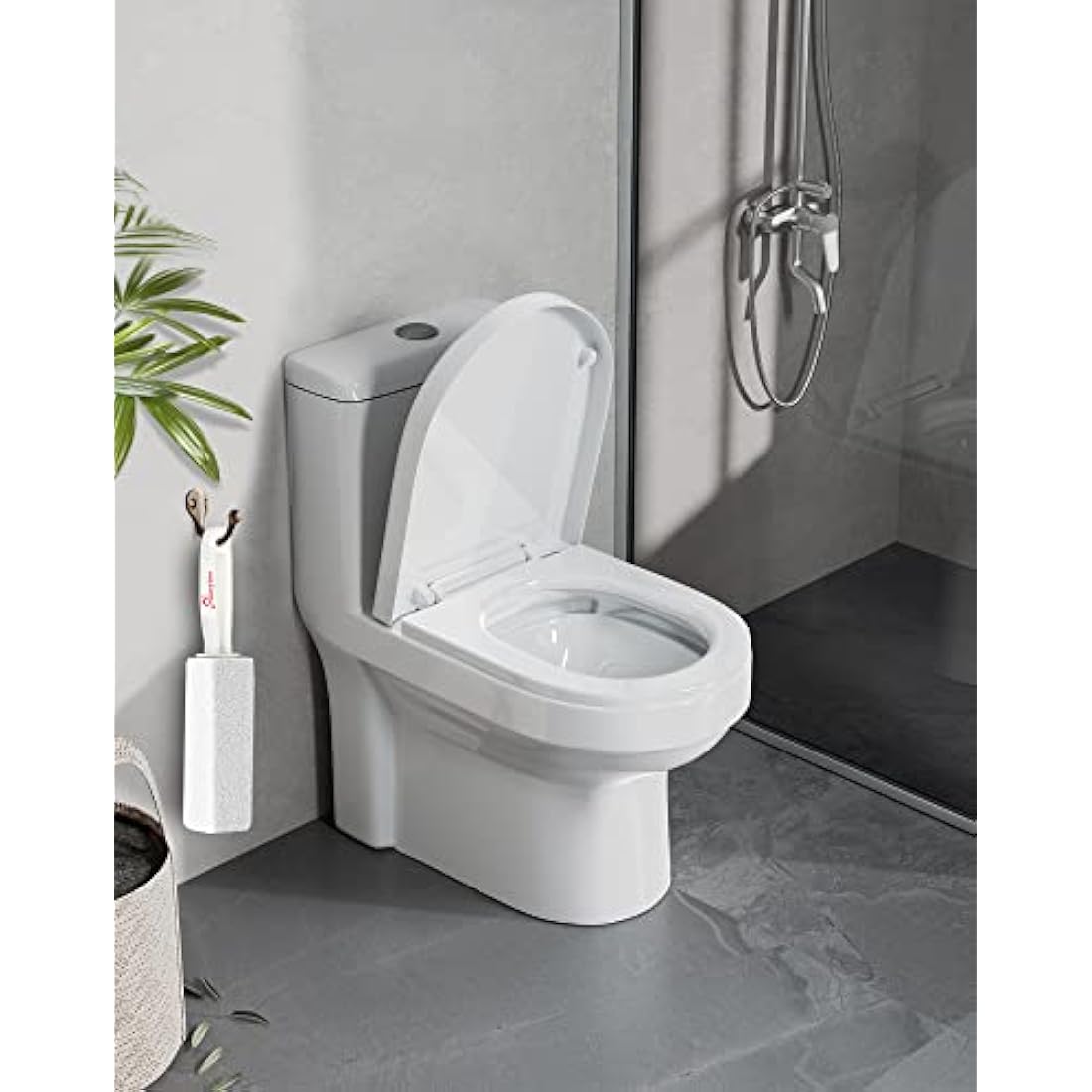 Maryton Pumice Stone with Handle for Cleaning Toilet Bowl Ring and Hard Water Stains Pack of 2 (White)