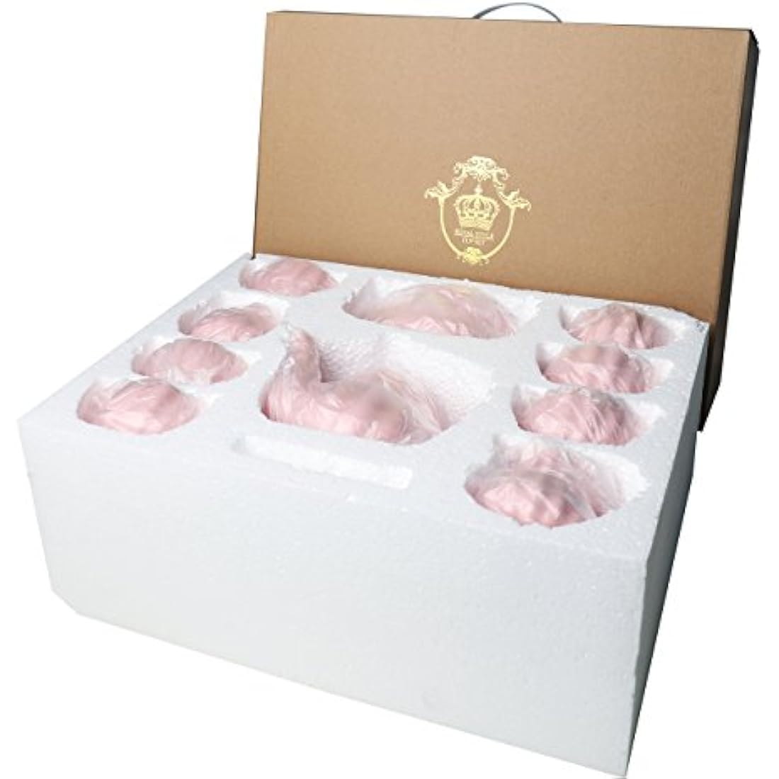Sweejar Home Porcelain Tea Set Royal Family 225 ml to Cups and Saucers with Teapot Milk Ceramic Tea and Coffee Cups (Pink)