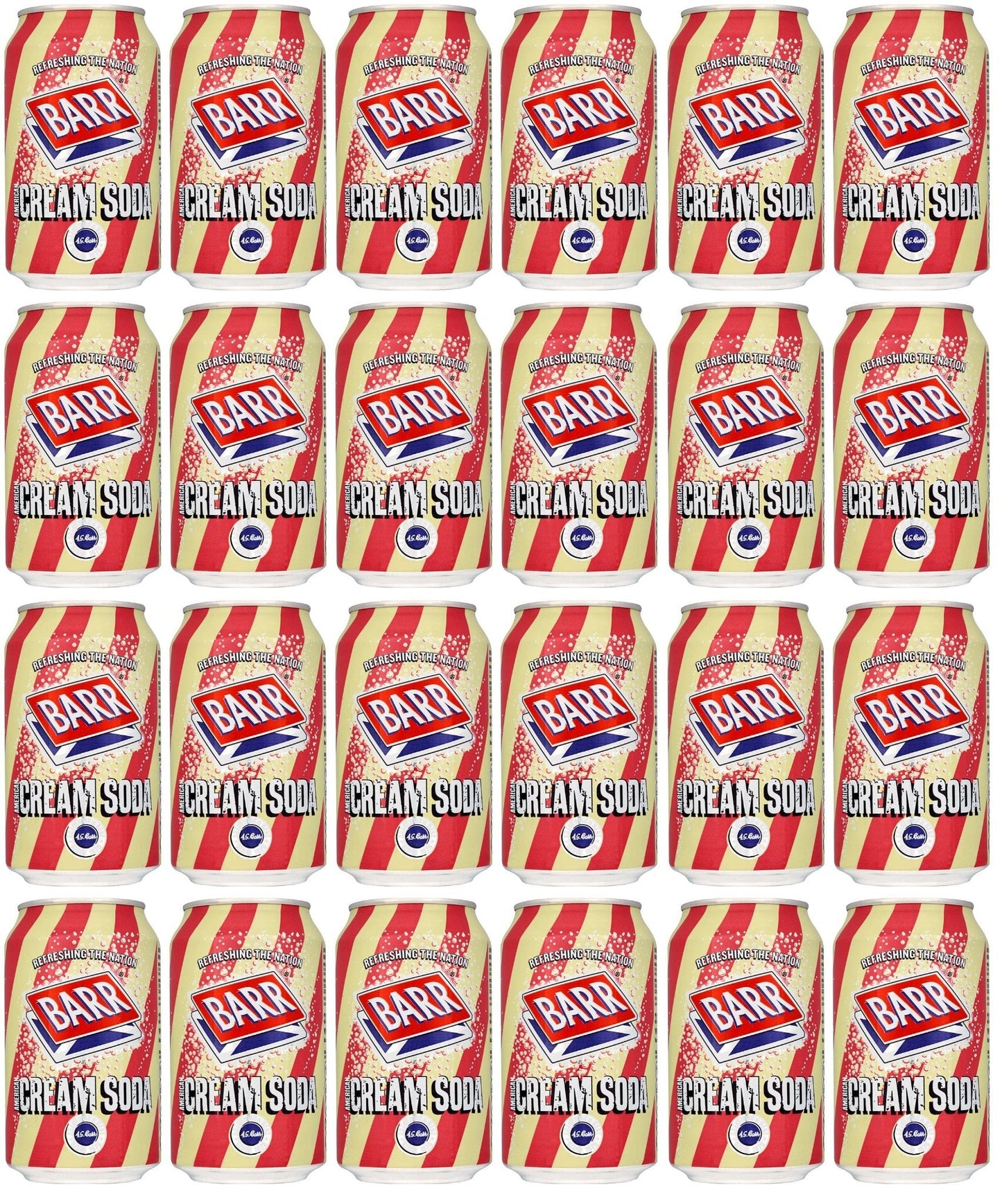 24 x Barr American Cream Soda 330Ml Can