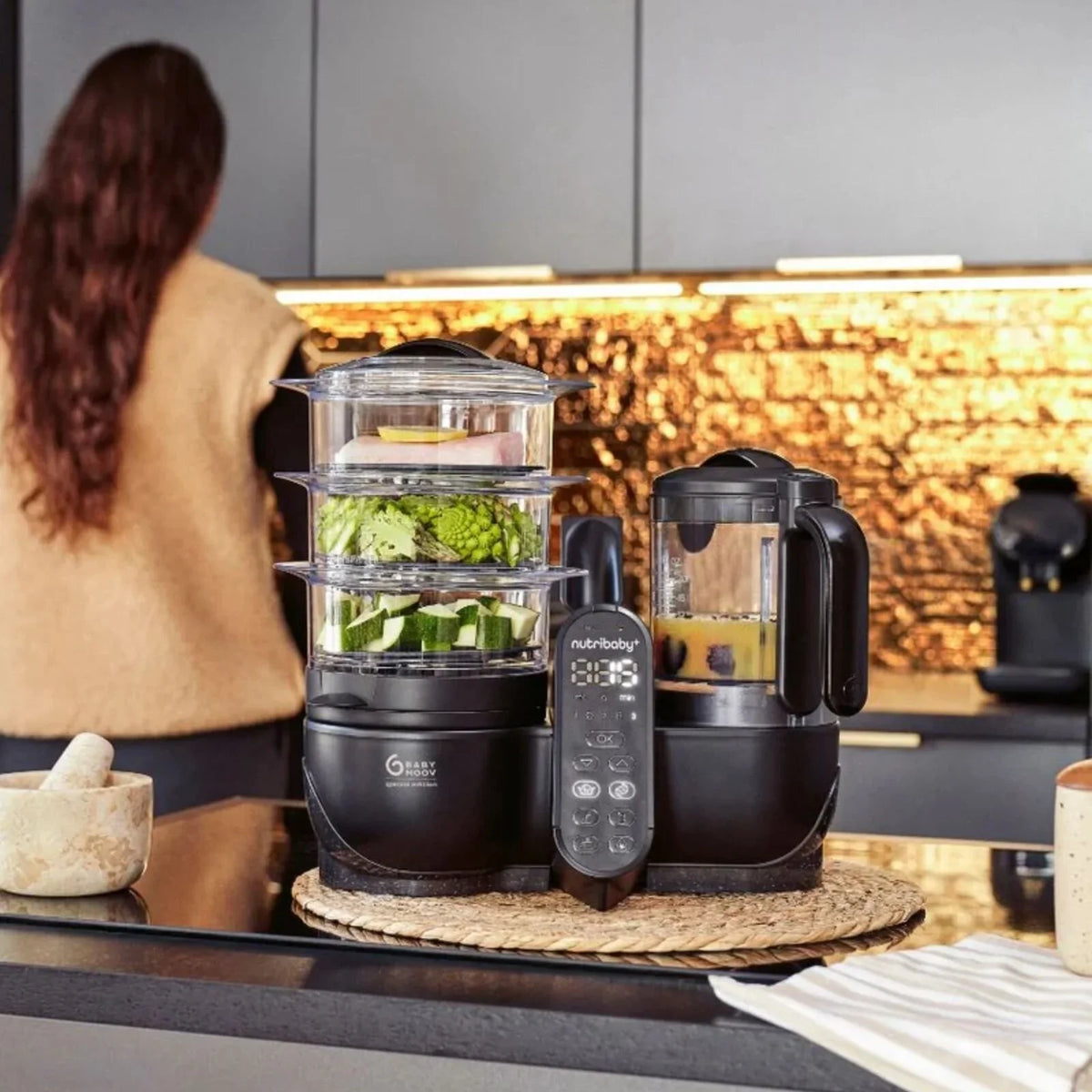 Babymoov Nutribaby (+) XL 6-in-1 Baby Food Maker - Black Edition