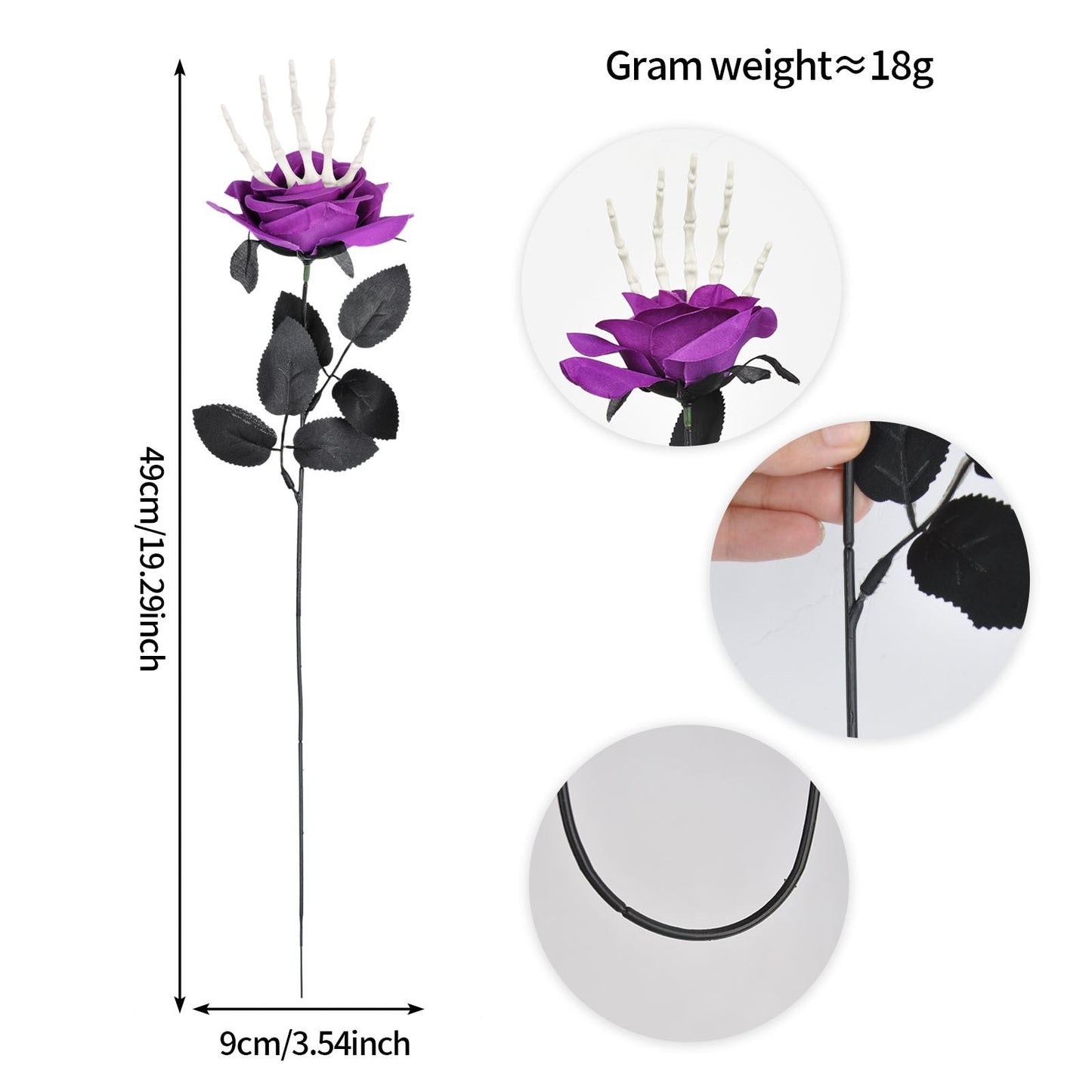 Halloween Skull Hand Rose Horror Decoration Ornaments