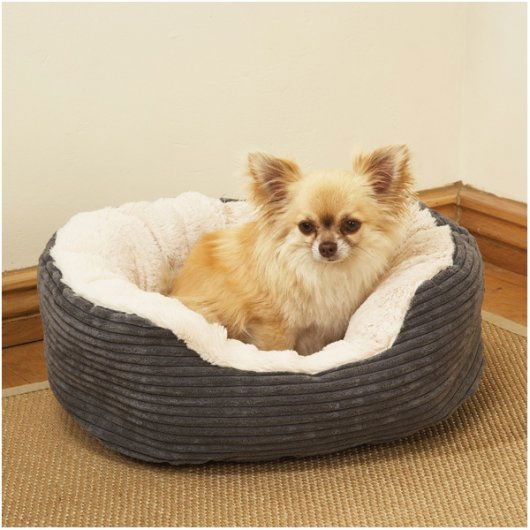 40 Winks Oval Sleeper Jumbo Cord/plush Grey 20"