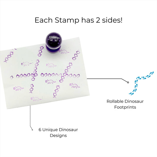 Double Sided Self Inking Dinosaur Stamper with Roller (single)