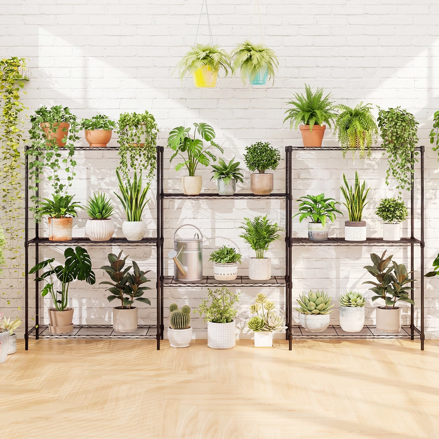 3/4/5/6-Tier Wire Shelving Unit Adjustable Metal Storage Shelves with V-shaped Shelving Rack-5-Tier-M