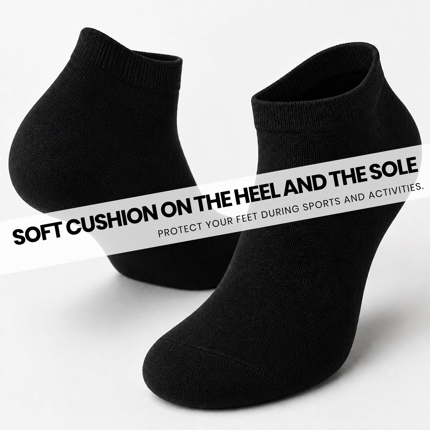 Sock Stack Men's Trainer Socks 6 Pairs Lightweight Cotton Blend Ankle With Arch Support