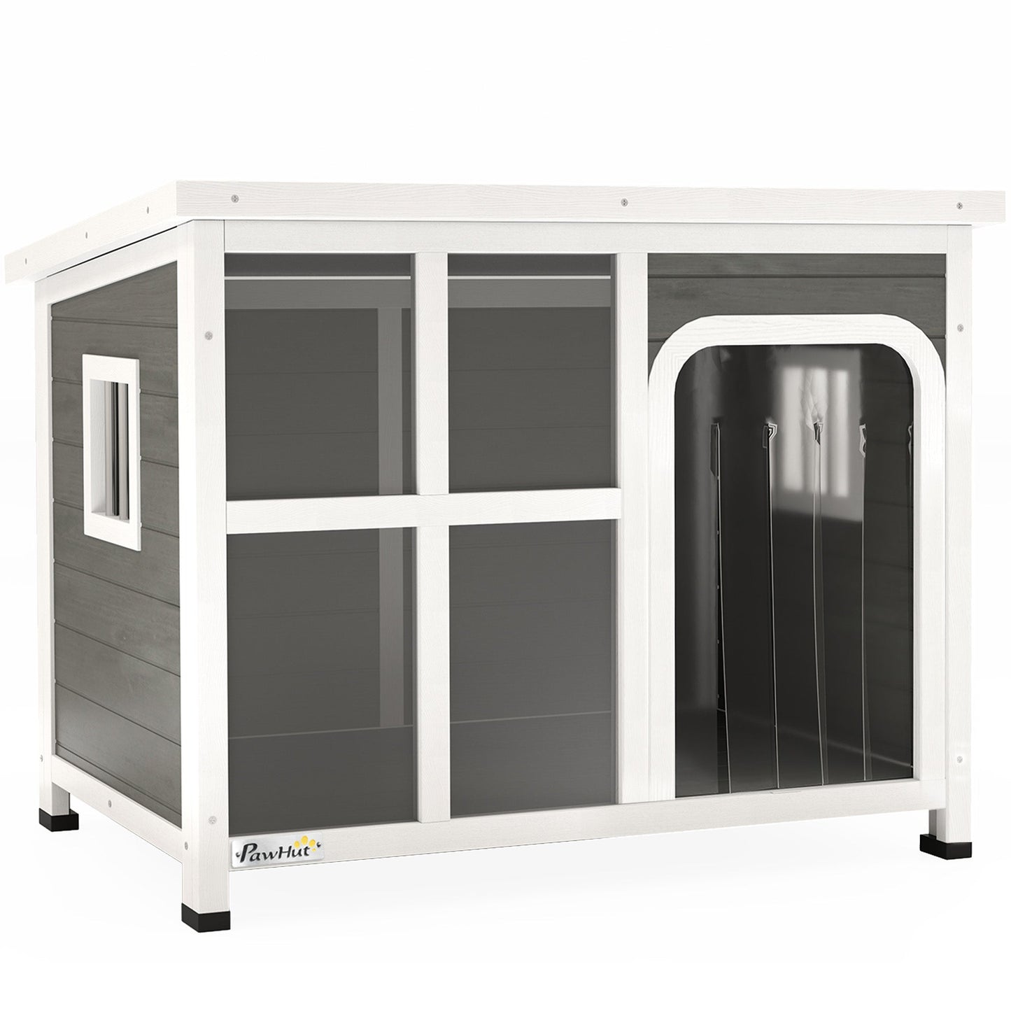 PawHut Wooden Dog Kennel Outdoor w/ Openable Top, 90 x 62 x 71cm