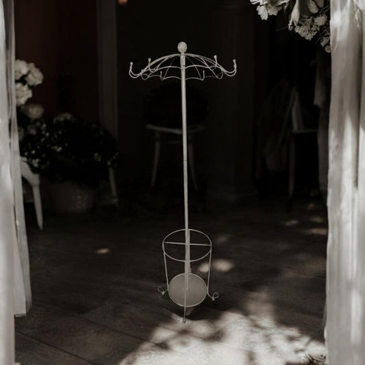 172CM CREAM METAL COAT STAND/ UMBRELLA HOL