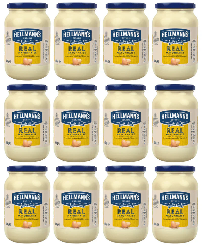 12 x Hellmann's Mayonnaise Real 600 G