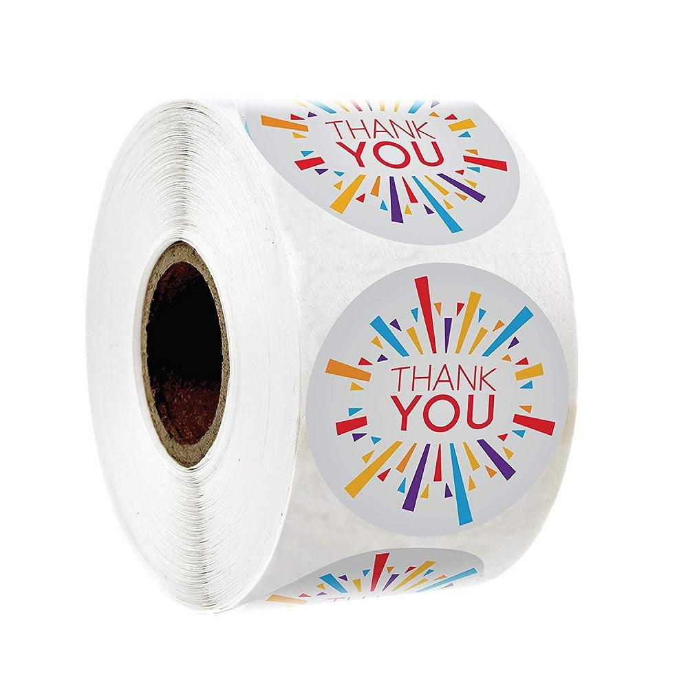 500pcs/roll Gold Foil Thank You Stickers, Business Stickers